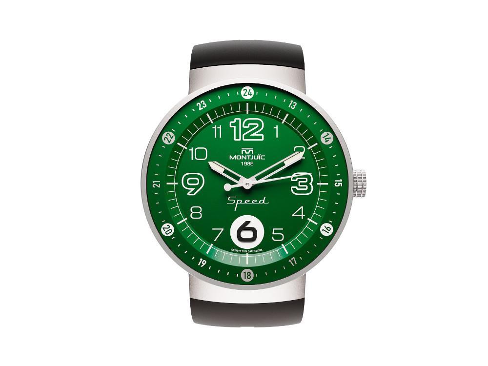 Montre à Quartz Montjuic Elegance, Acier Inoxydable, Vert, 43 mm, MJ1.0305.S