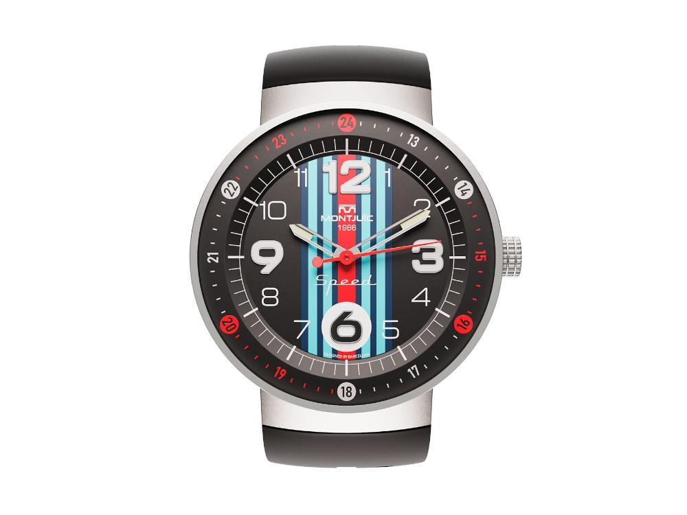 Montre à Quartz Montjuic Special, Acier Inoxydable 316L, Noir, 43 mm, MJ1.1302.S