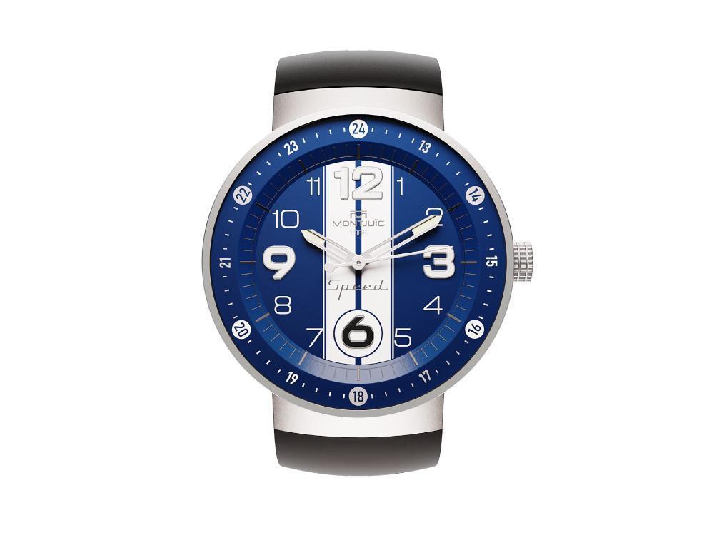 Montre à Quartz Montjuic Special, Acier Inoxydable 316L, Bleu, 43 mm, MJ1.1004.S