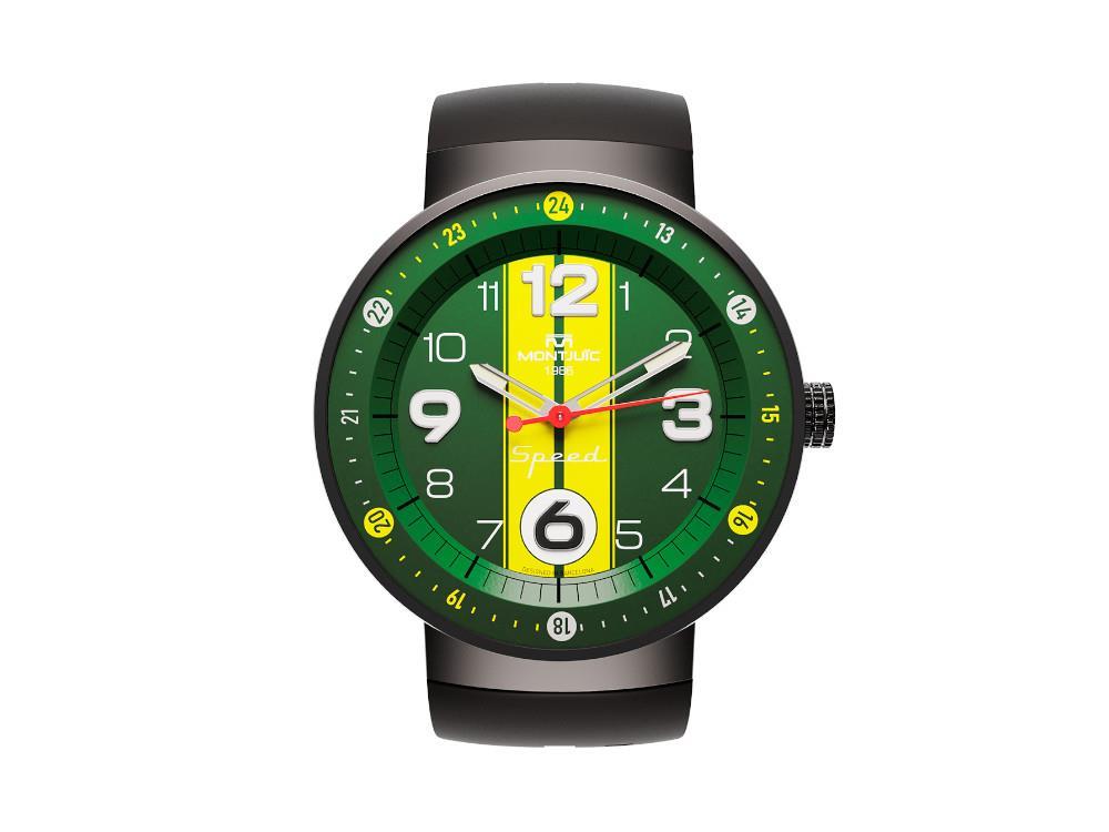 Montre à Quartz Montjuic Special, Acier Inoxydable 316L, Vert, 43 mm, MJ1.1108.B