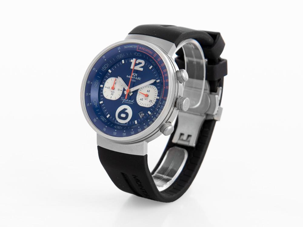 Montre à Quartz Montjuic Speed Chronograph, Acier, Bleu, 45 mm, MJ2.0303.S