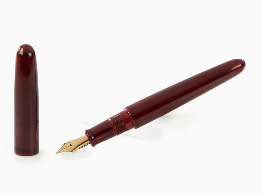 Stylo Plume Nakaya Cigar Portable, Aka-Tamenuri, Or 14k, Plume Italic