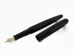 Stylo Plume Nakaya Cigar Kuro-Roiro Long, Noir, Ebonite, Or 14K bicolore