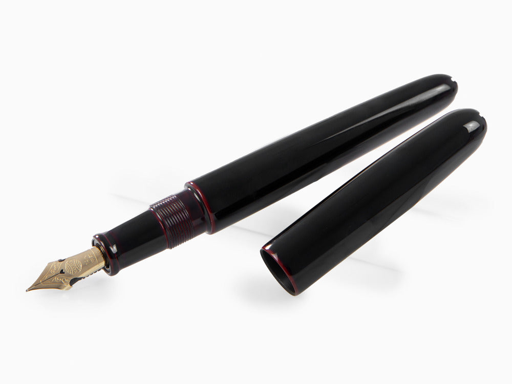 Stylo Plume Nakaya Cigar Portable, Kuro-Tamenuri, Plume Élastique