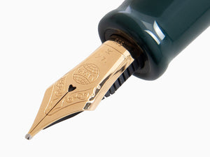 Stylo Plume Nakaya D-17mm Cigar Portable, Midori, Ebonite, Or 14k