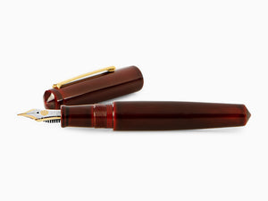 Stylo Plume Nakaya Writer Aka-Tamenuri, Piccolo, Ébonite, Or bicolore