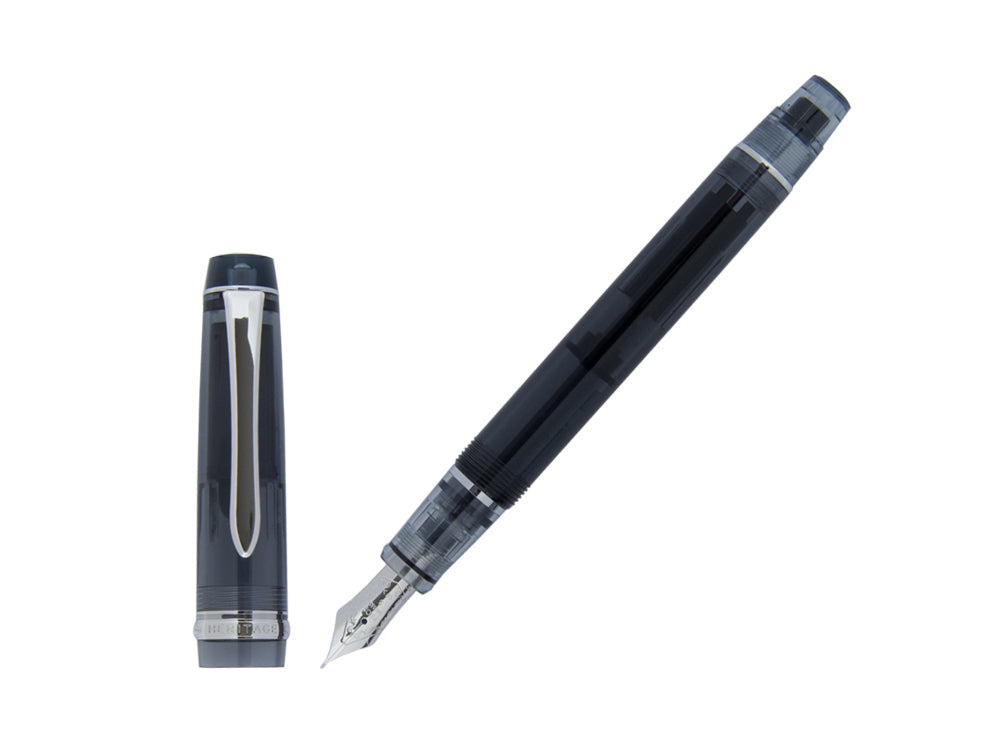 Stylo Plume Pilot Custom Heritage 92, Résine, Attributs Chromés, Noir