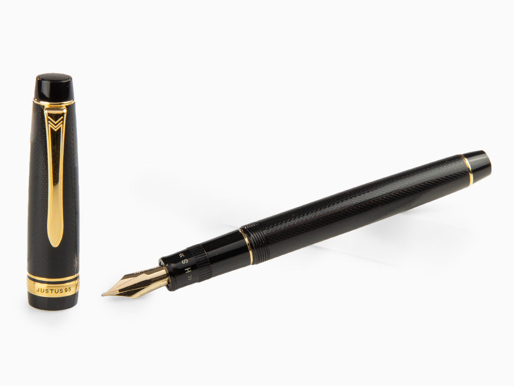 Stylo Plume Pilot Justus 95, Résine, Plaqué or, Noir, FJ-3MR-NB-NT