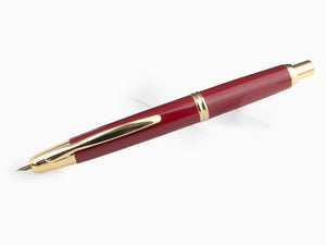 Stylo Plume Pilot Rétractable, Rouge, Or, "Capless"