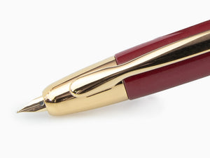 Stylo Plume Pilot Rétractable, Rouge, Or, "Capless"