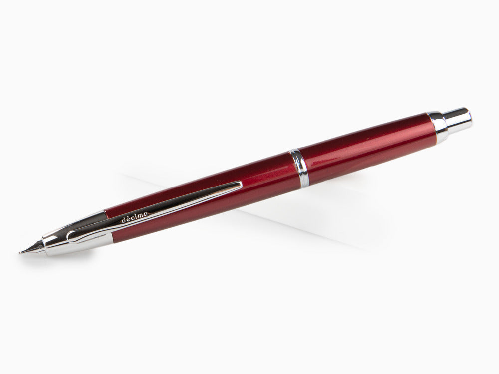 Stylo Plume Pilot Capless Decimo, Laque, Rouge, Chrome, FK-1500D-RH-RED