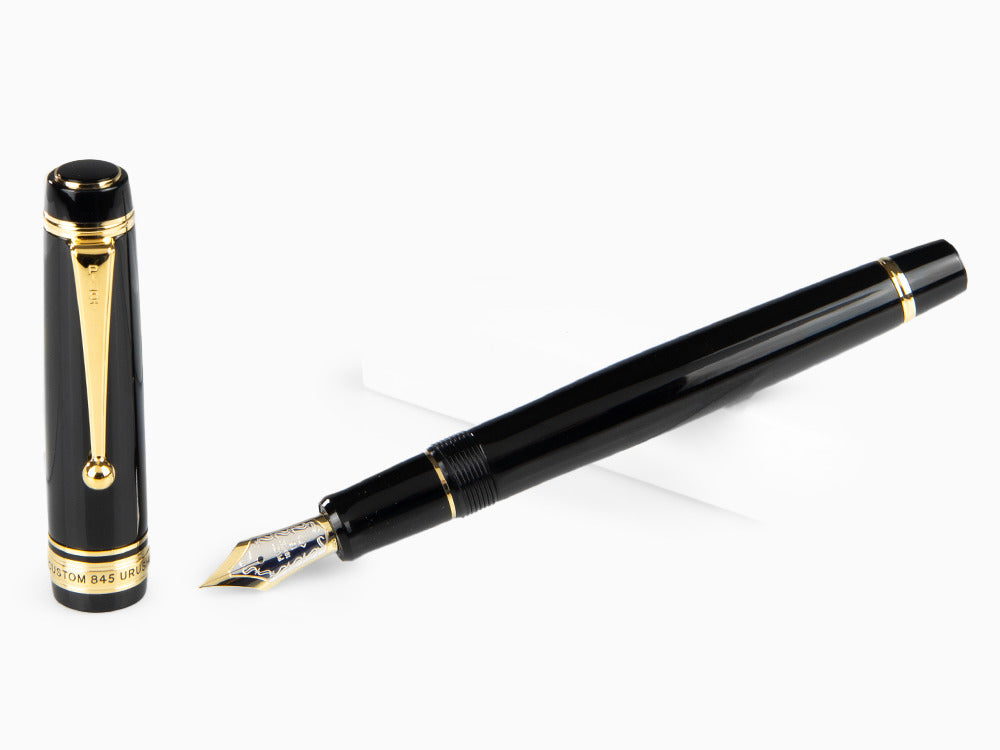 Stylo Plume Pilot Custom 845, Ebonite, Attributs or, Noir, NC845N