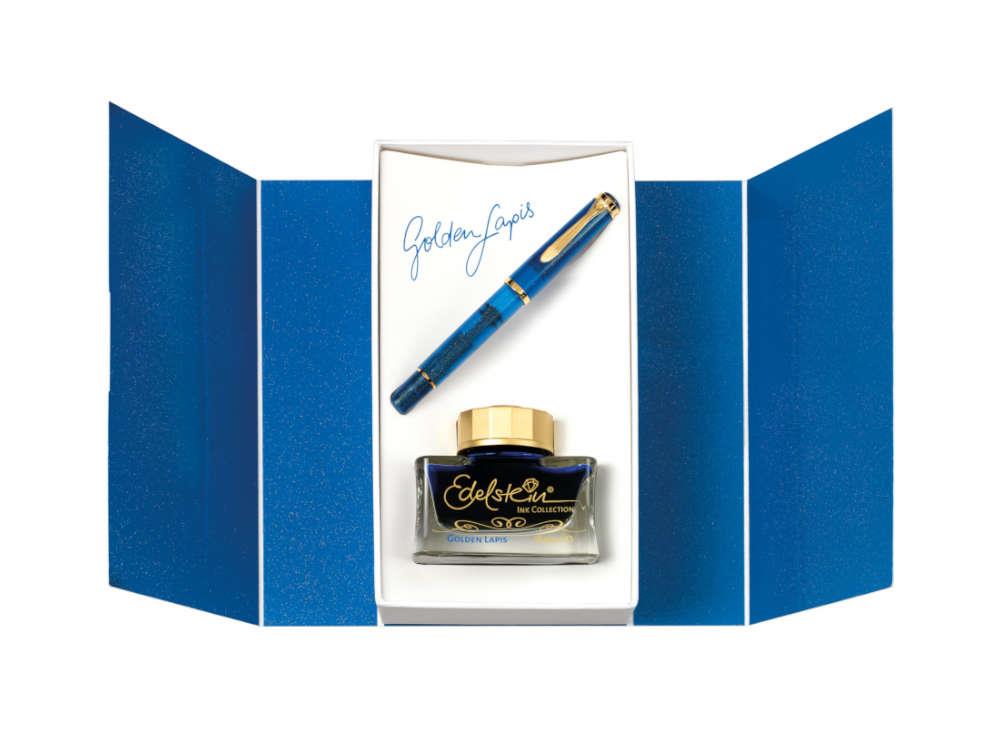 Set Stylo Plume Pelikan M200 Golden Lapis, Édition spéciale, 826082