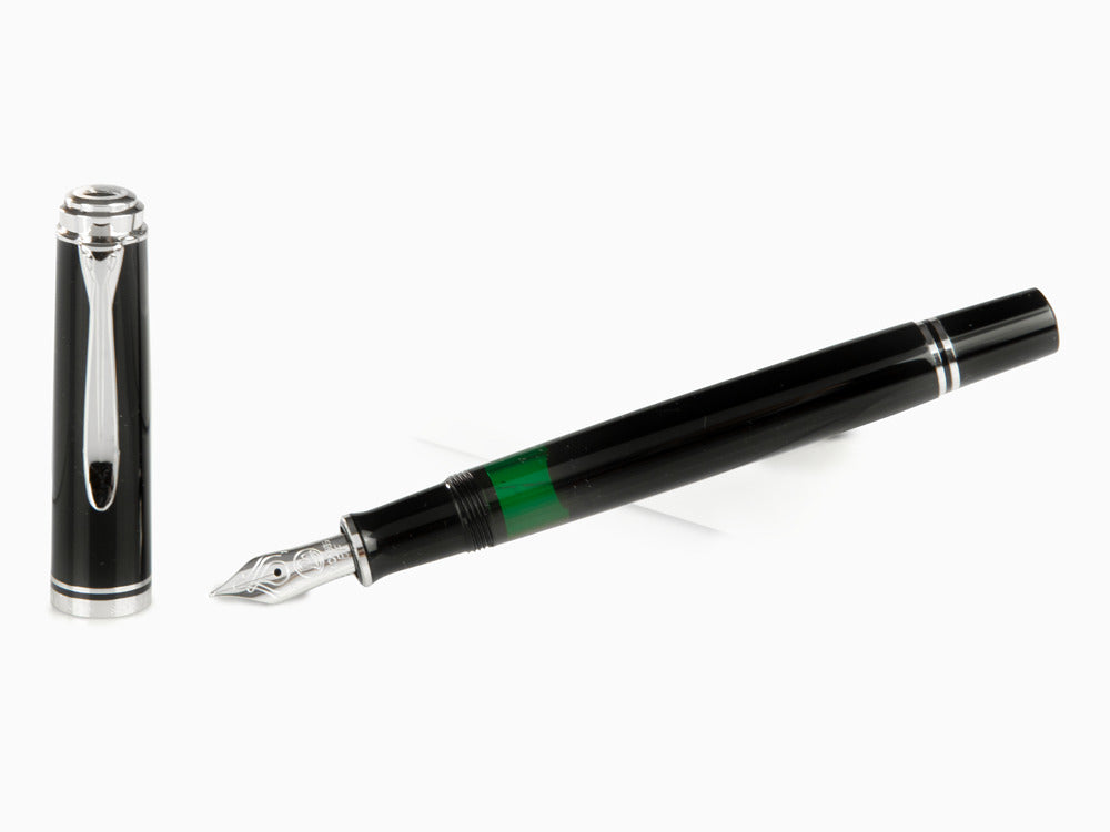 Stylo Plume Pelikan 405, Résine Noire, Attributs argent, 924423