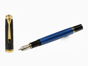 Stylo Plume Pelikan M800, Résine Bleue, Attributs or, 995951