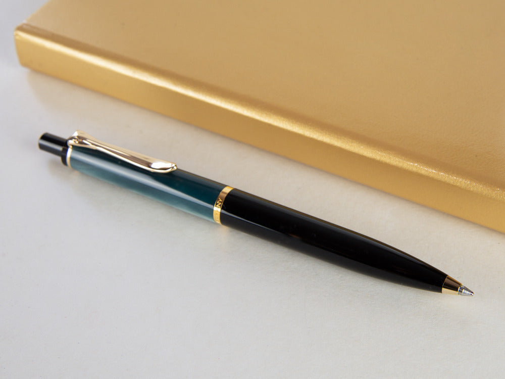 Stylo bille Pelikan K200, Marbre Vert, Attributs or, 996694