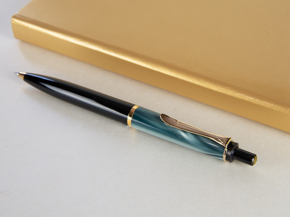 Stylo bille Pelikan K200, Marbre Vert, Attributs or, 996694