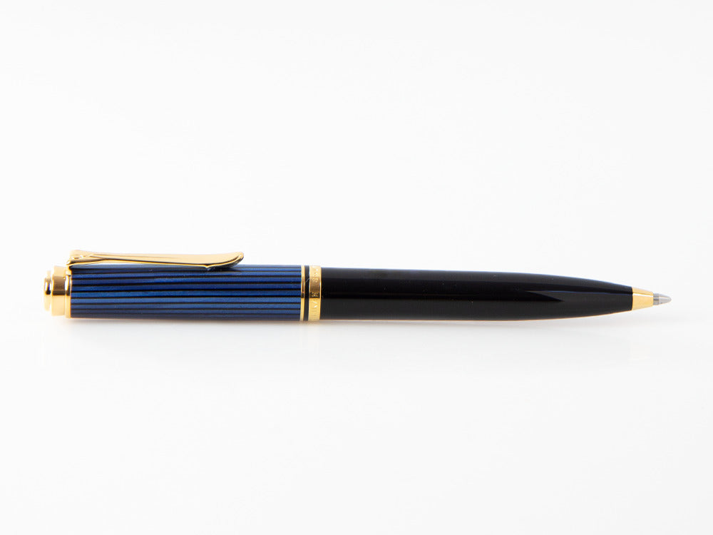 Stylo bille Pelikan K600, Noir et bleu, Attributs or, 988378