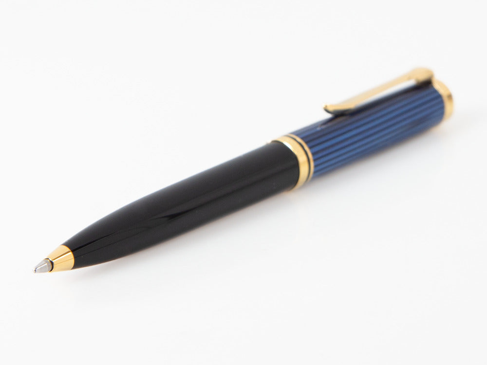 Stylo bille Pelikan K600, Noir et bleu, Attributs or, 988378