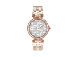 Montre à Quartz Philipp Plein Couture Lady, PVD Or Rose, Blanc, 32 mm, PWEAA0821