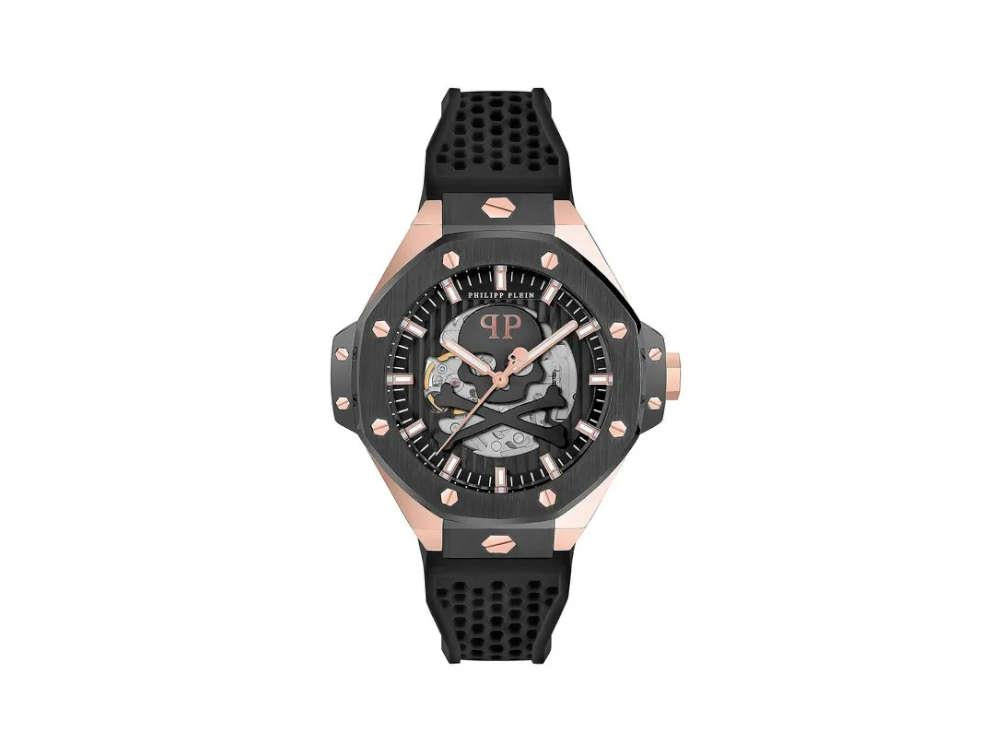 Montre Automatique Philipp Plein Skeleton Royal, PVD Or, Noir, 46 mm, PWPFA0224