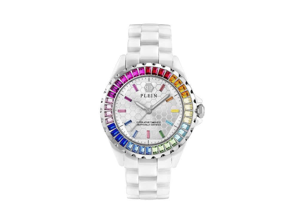 Montre à Quartz Philipp Plein Heaven, Céramique, Blanc, 38 mm, PWPPA0124