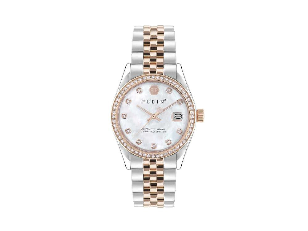 Montre à Quartz Philipp Plein Date Superlative, Or Rose, Blanc, 34 mm, PWYAA0223