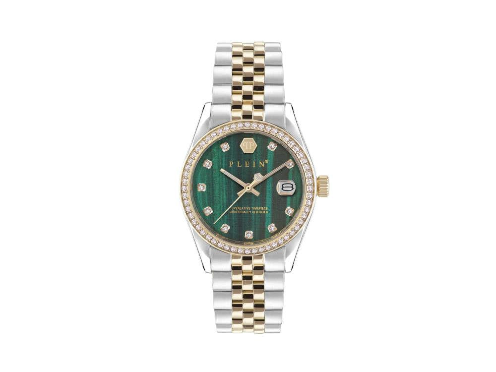 Montre à Quartz Philipp Plein Date Superlative, PVD Or, Vert, 34 mm, PWYAA0523