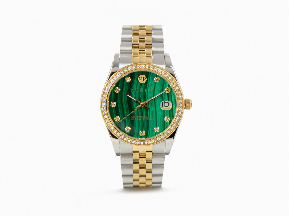 Montre à Quartz Philipp Plein Date Superlative, PVD Or, Vert, 34 mm, PWYAA0523