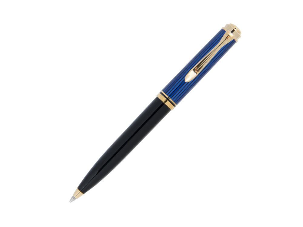 Stylo bille Pelikan K600, Noir et bleu, Attributs or, 988378