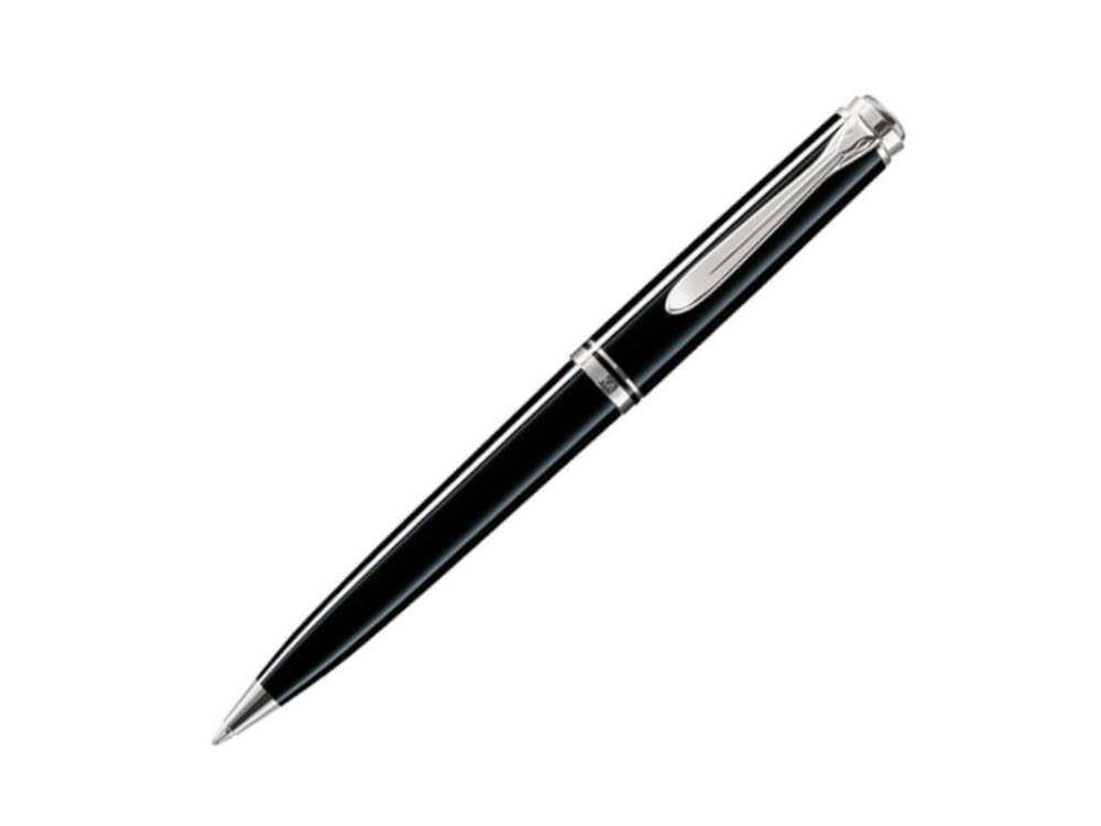 Stylo bille Pelikan K805, Résine Noire, Attributs argent, 926378