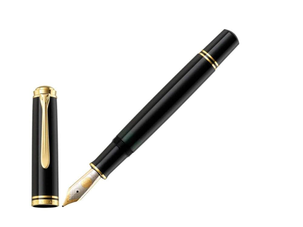 Stylo Plume Pelikan M1000, Résine Noire, Attributs or, 987396