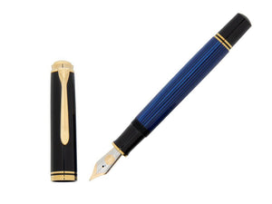 Stylo Plume Pelikan M800, Résine Bleue, Attributs or, 995951