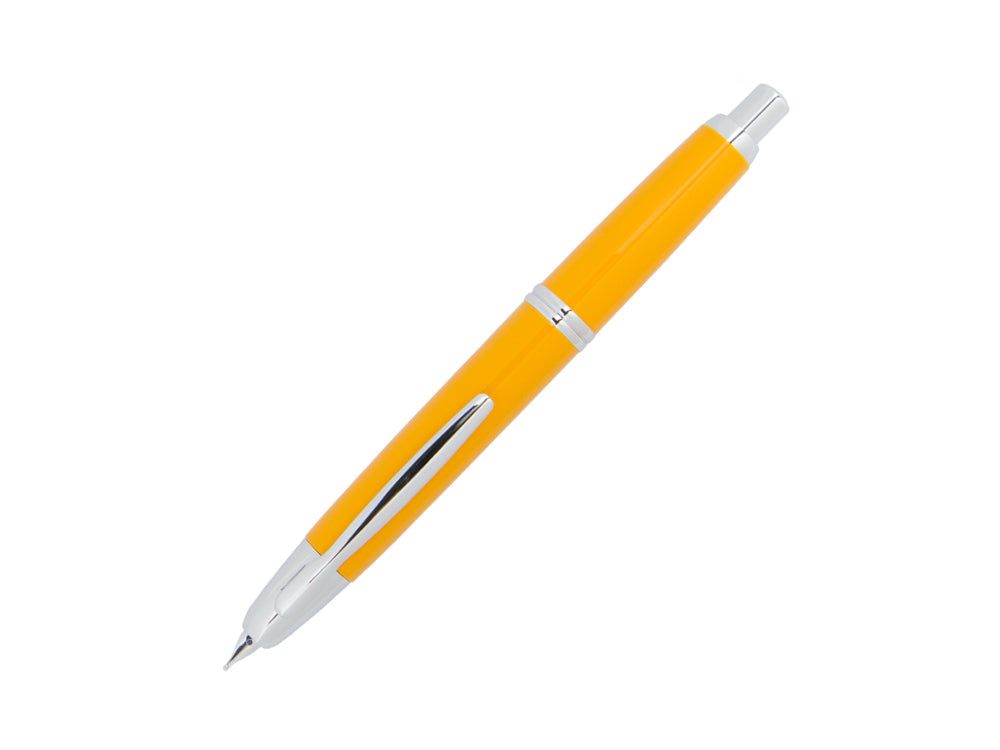 Stylo Plume Pilot Rétractable Jaune "Capless", Lacque, Chrome