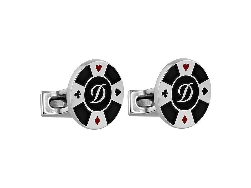 Boutons de Manchette S.T. Dupont Line D Casino, Palladium, Rouge/Black, 005746