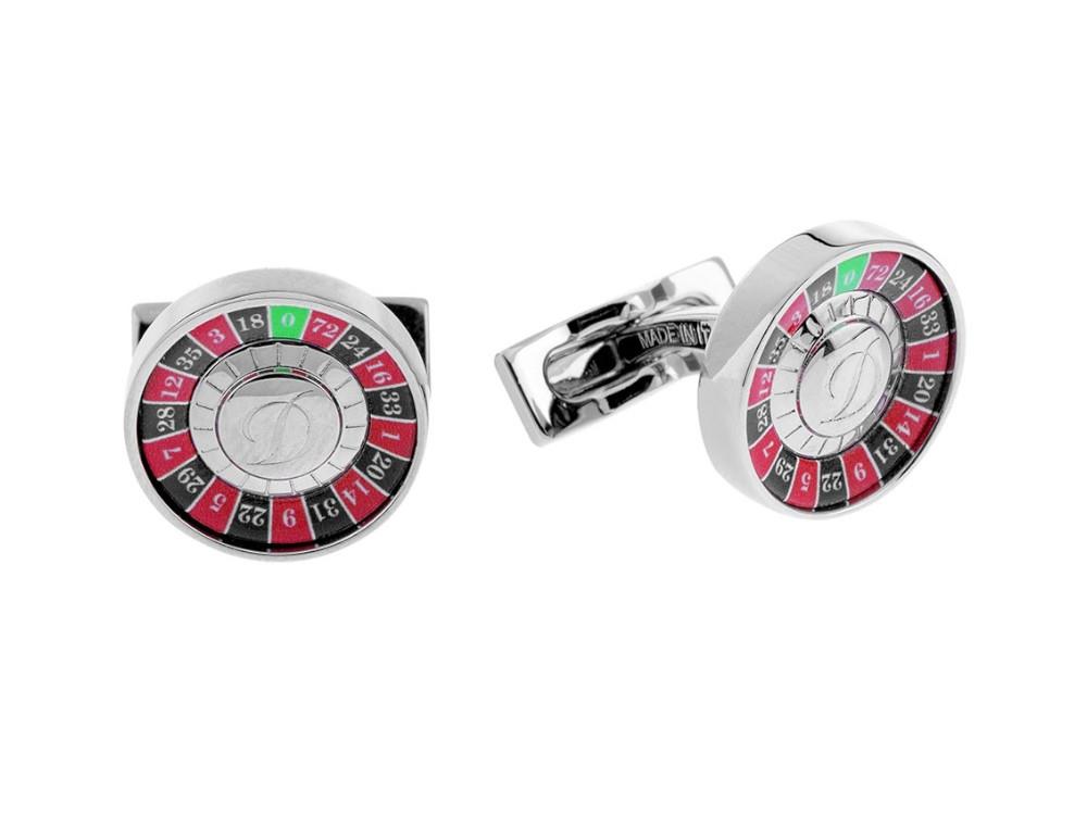 Boutons de Manchette S.T. Dupont Line D Chance, Palladium, Rouge/Black, 005747