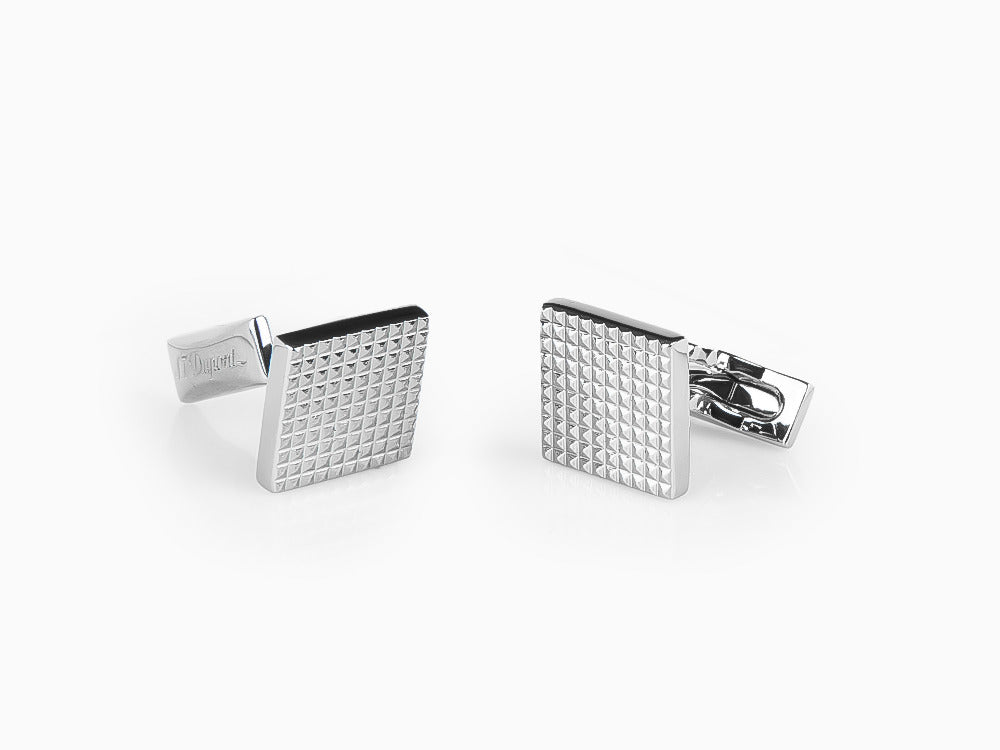 Boutons de Manchette S.T. Dupont Square Diamond Head, Poli, Argent, 005568