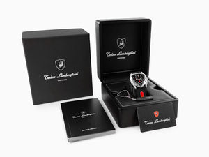 Montre à Quartz Tonino Lamborghini New Spyder, Noir, 43 mm, Chrono, TLF-A13-1