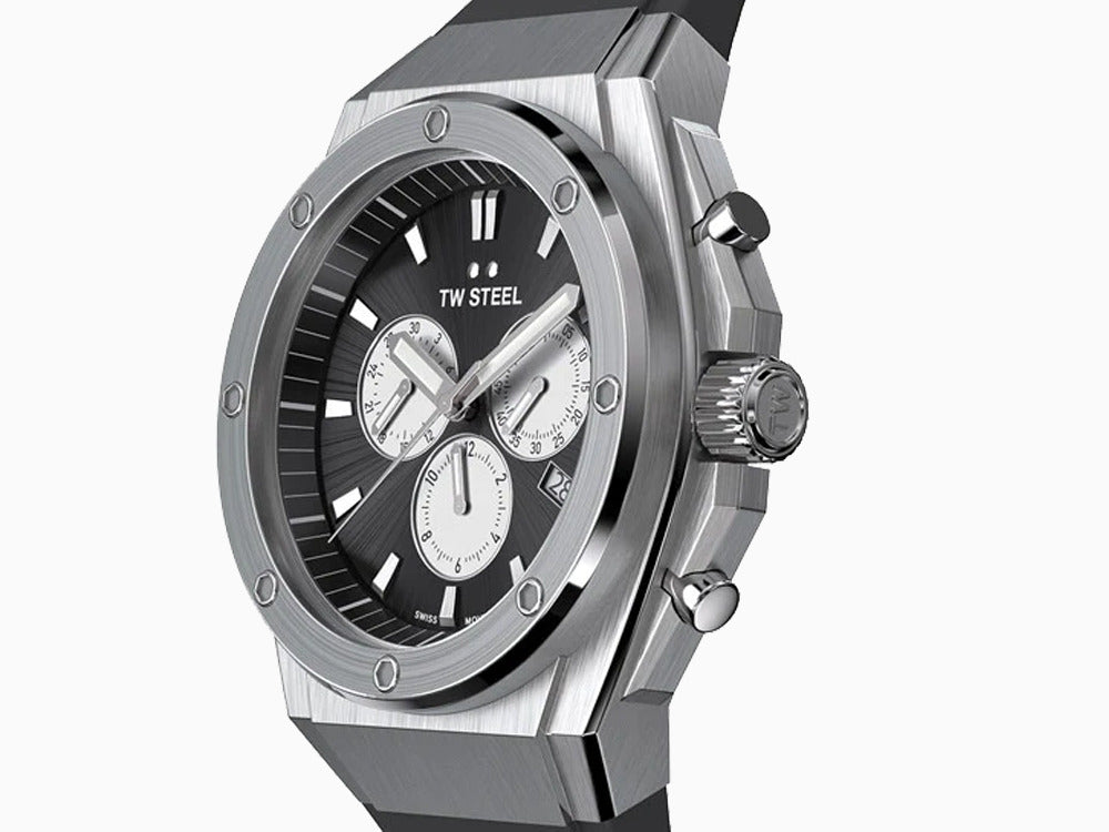 Montre à Quartz TW Steel Ceo Tech 44mm, Noir, 44 mm, Caoutchouc, 10 atm, CE4041