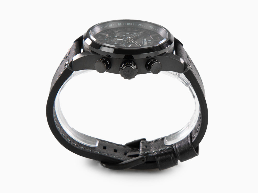 Montre à Quartz TW Steel Volante, Gris, 48 mm, Bracelet en cuir, 10 atm, SVS309