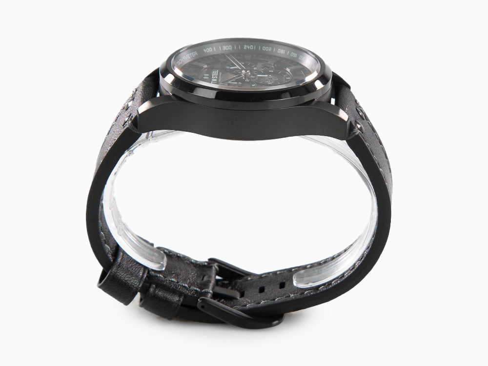 Montre à Quartz TW Steel Volante, Gris, 48 mm, Bracelet en cuir, 10 atm, SVS309