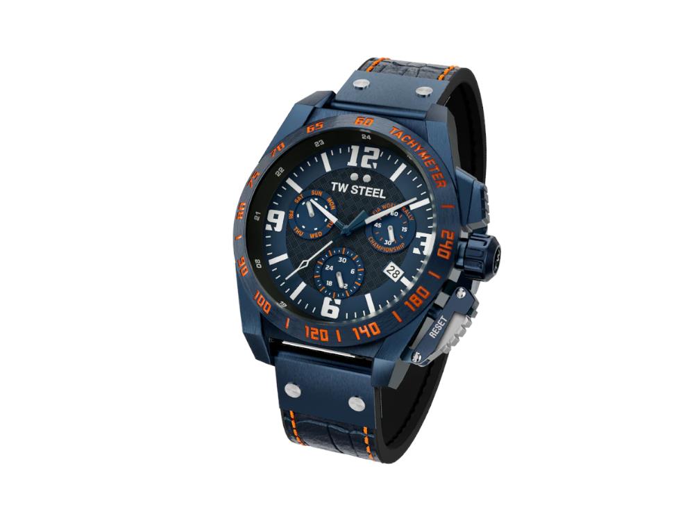 Montre à Quartz TW Steel WRC, Bleu, 46 mm, Edition Limitée, TW1020