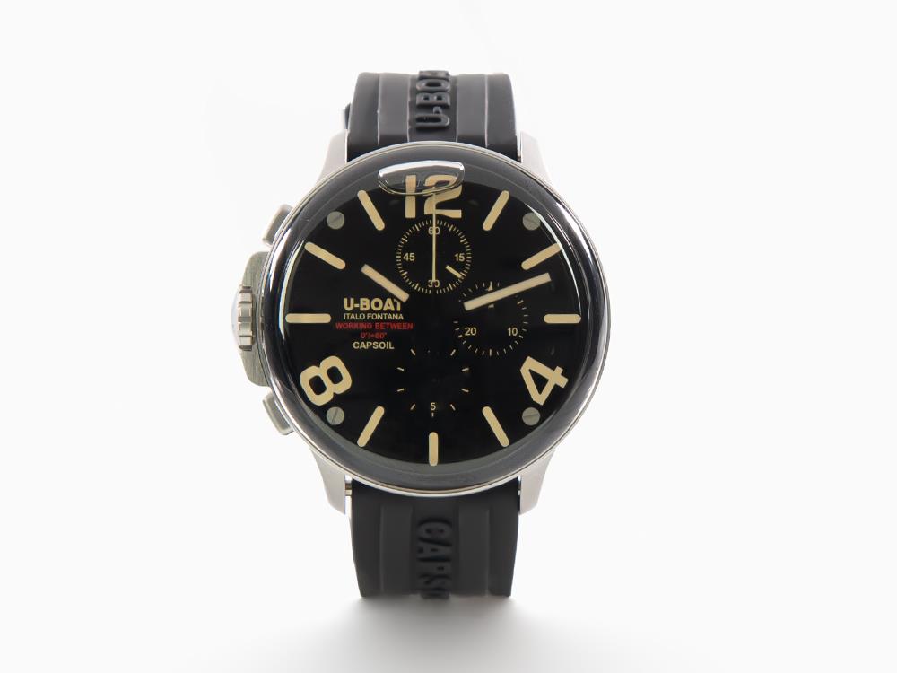 Montre à Quartz U-Boat Capsoil Chrono SS, Noir, 45 mm, 8111/C