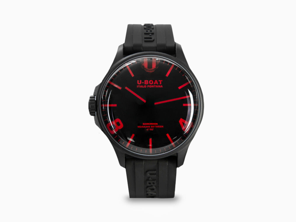 Montre à Quartz U-Boat Capsoil Darkmoon Red 44 IPB, Noir, 44 mm, 8466/A