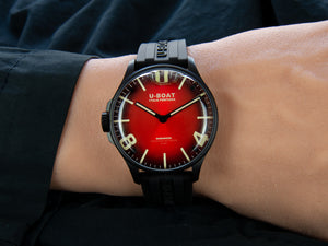 Montre à Quartz U-Boat Capsoil Darkmoon Soleil Red IPB, 44 mm, 8697