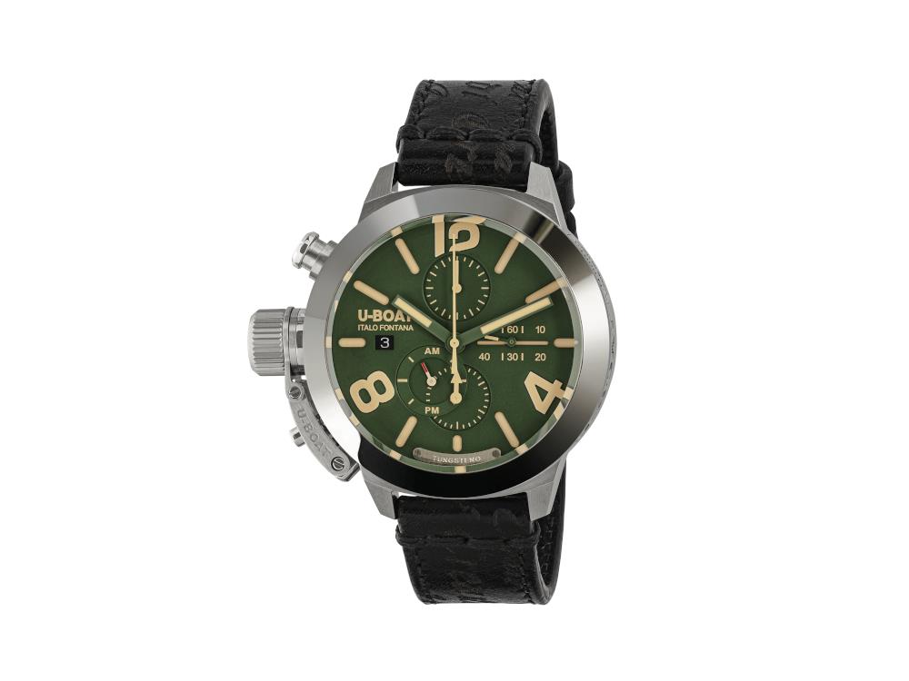 Montre Automatique U-Boat Classico Tungsteno Chronograph, Vert, 45 mm, 9581