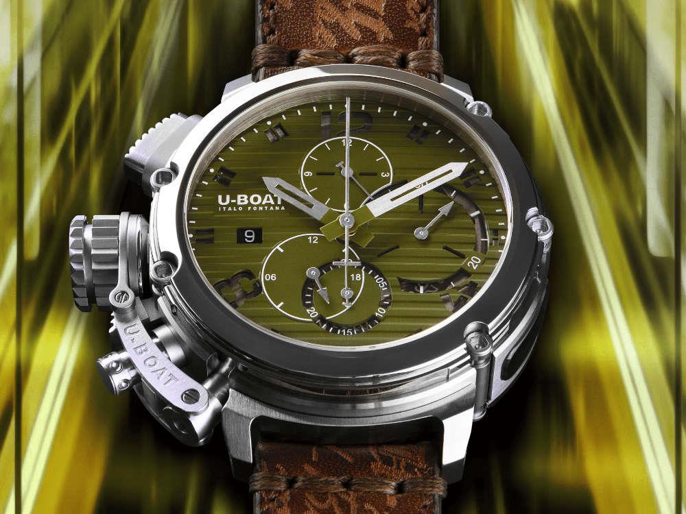 Montre Automatique U-Boat Chimera Chrono, Vert, 46 mm, Edition Limitée, 9591