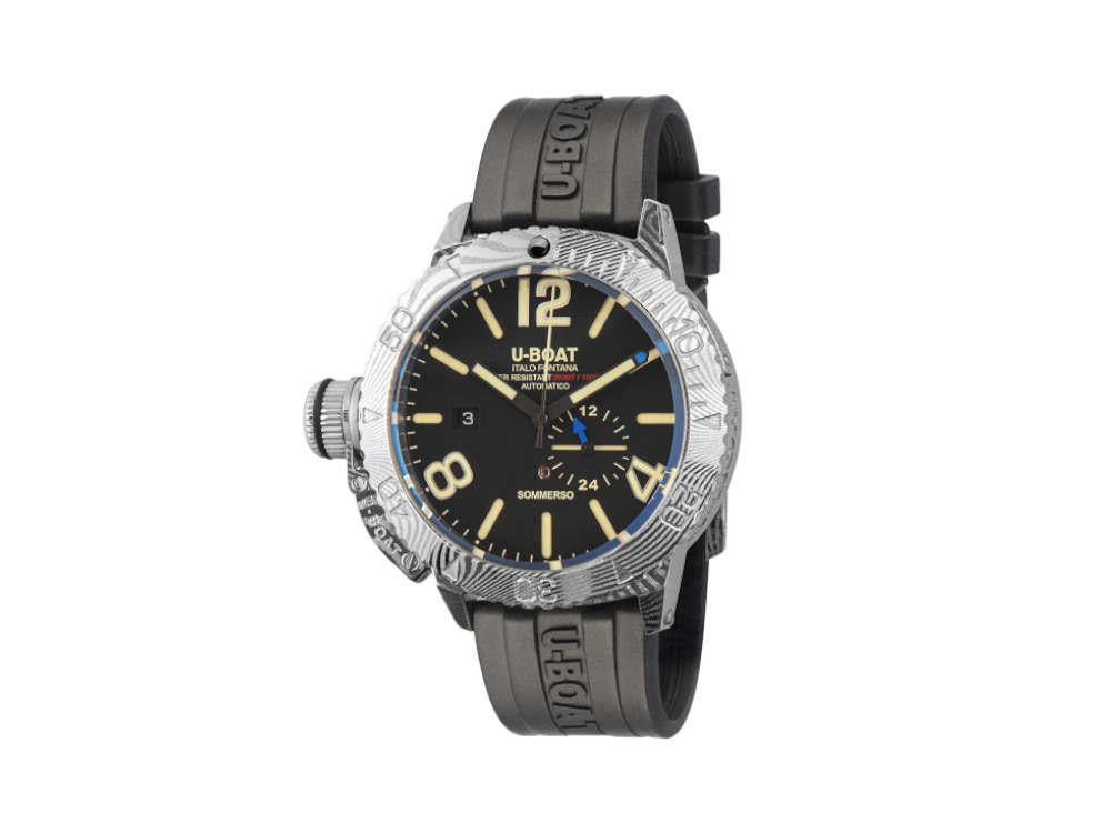 Montre Automatique U-Boat Sommerso, Acier de Damas, Noir, 46 mm, 9999