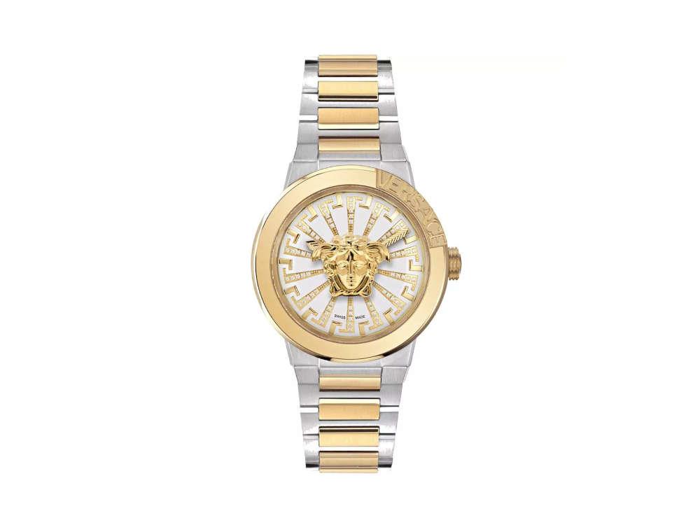 Montre à Quartz Versace Medusa Infinite, PVD Or, Blanc, 38 mm, VE3F00823