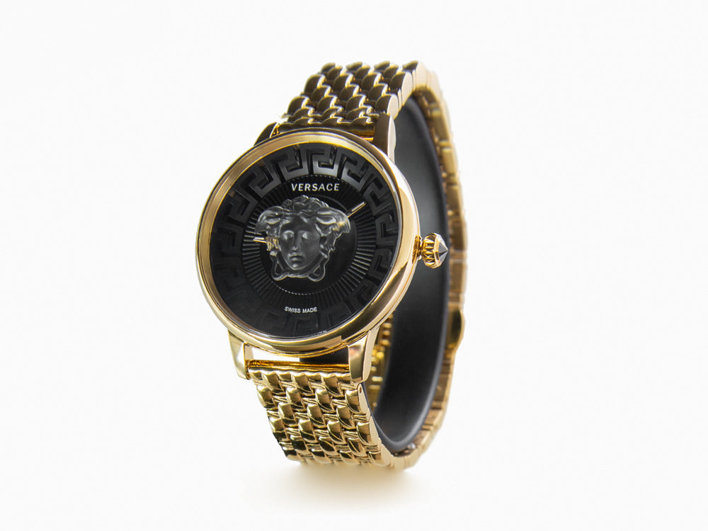 Montre à Quartz Versace Medusa Alchemy, PVD Or, Noir, 38 mm, VE6F00523